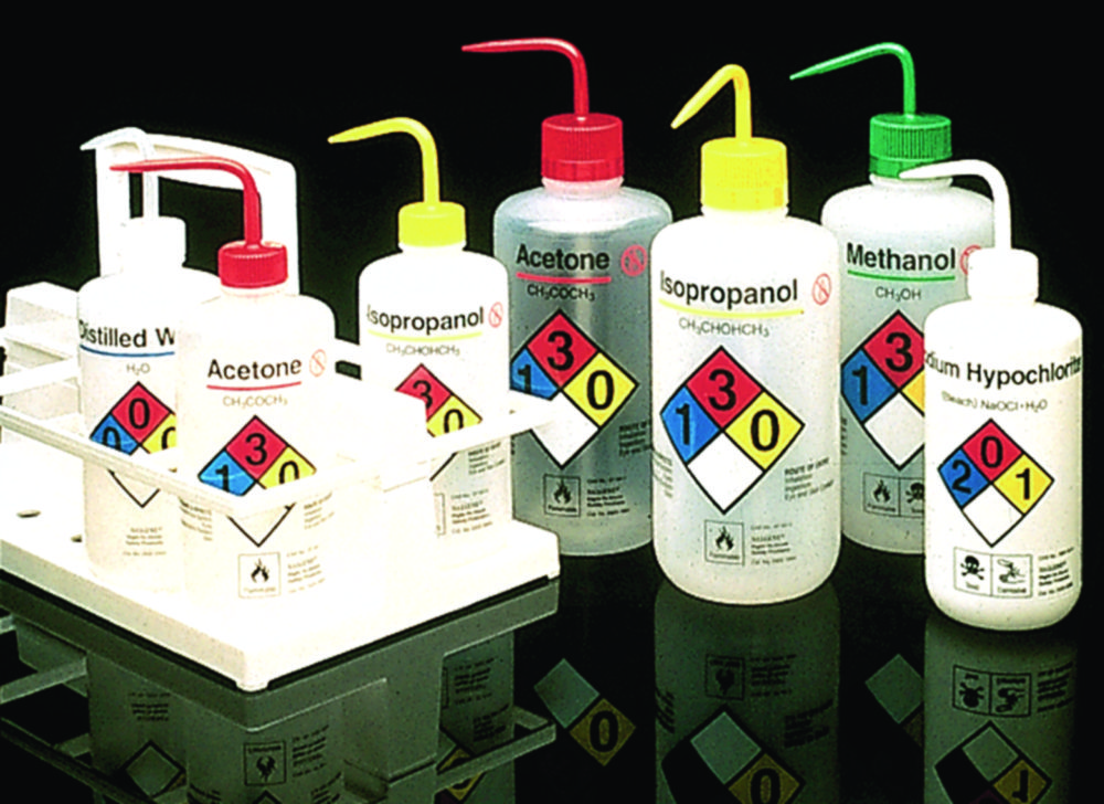 Spritzflaschen Nalgene™ mit Sicherheitsinformationen