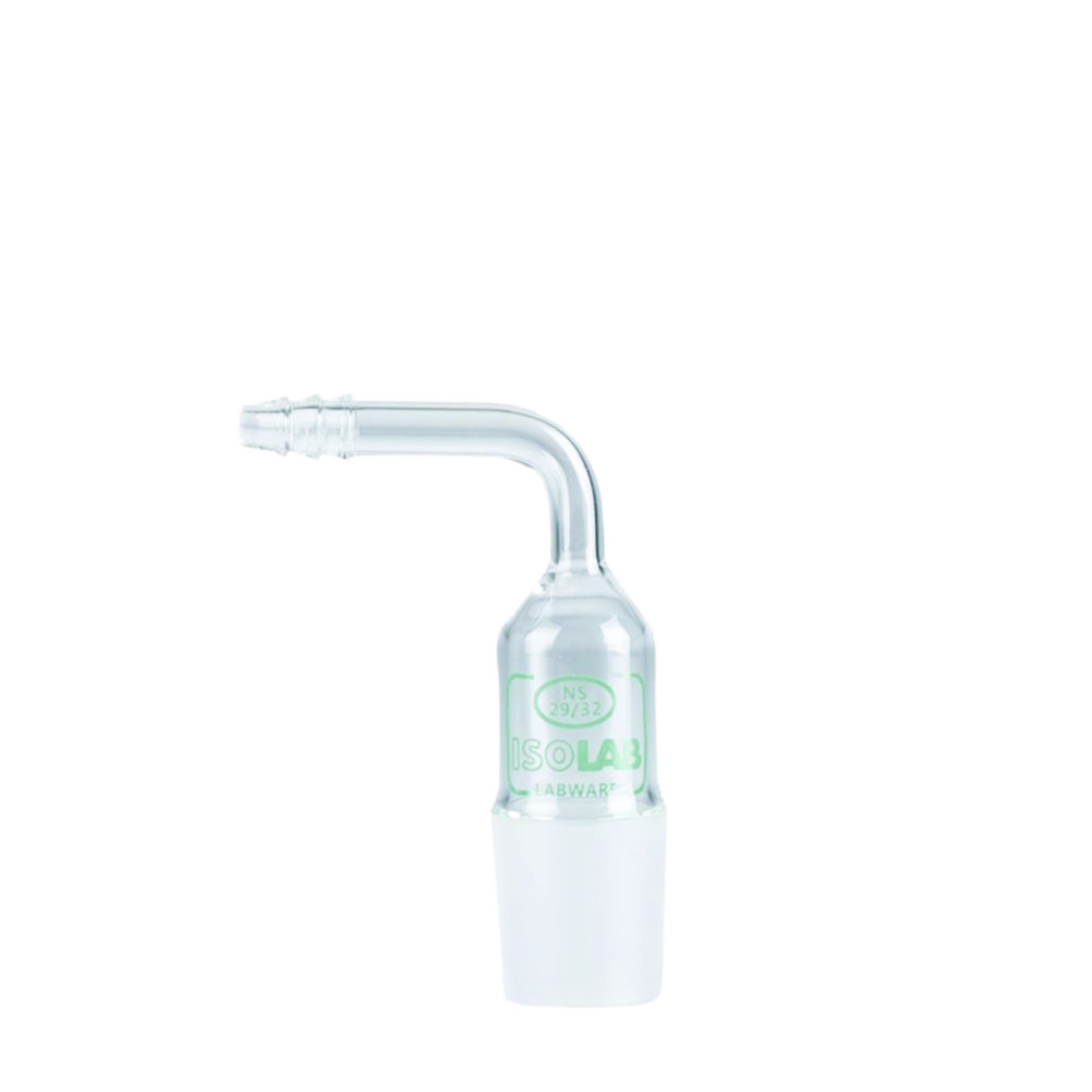 Verbindungsstücke für Schläuche, Borosilikatglas 3.3, gebogen, ohne Hahn