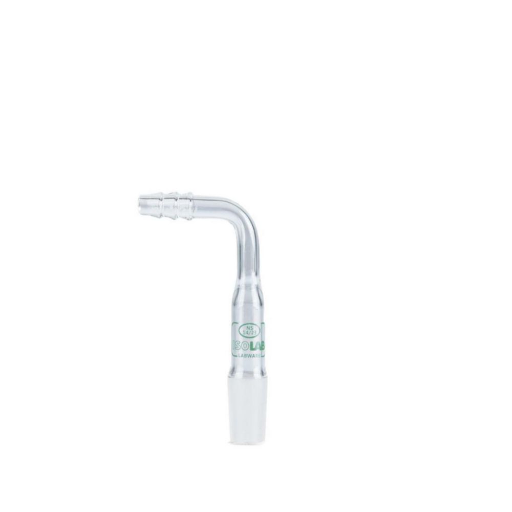 Verbindungsstücke für Schläuche, Borosilikatglas 3.3, gebogen, ohne Hahn | Kern[e]: NS14/23