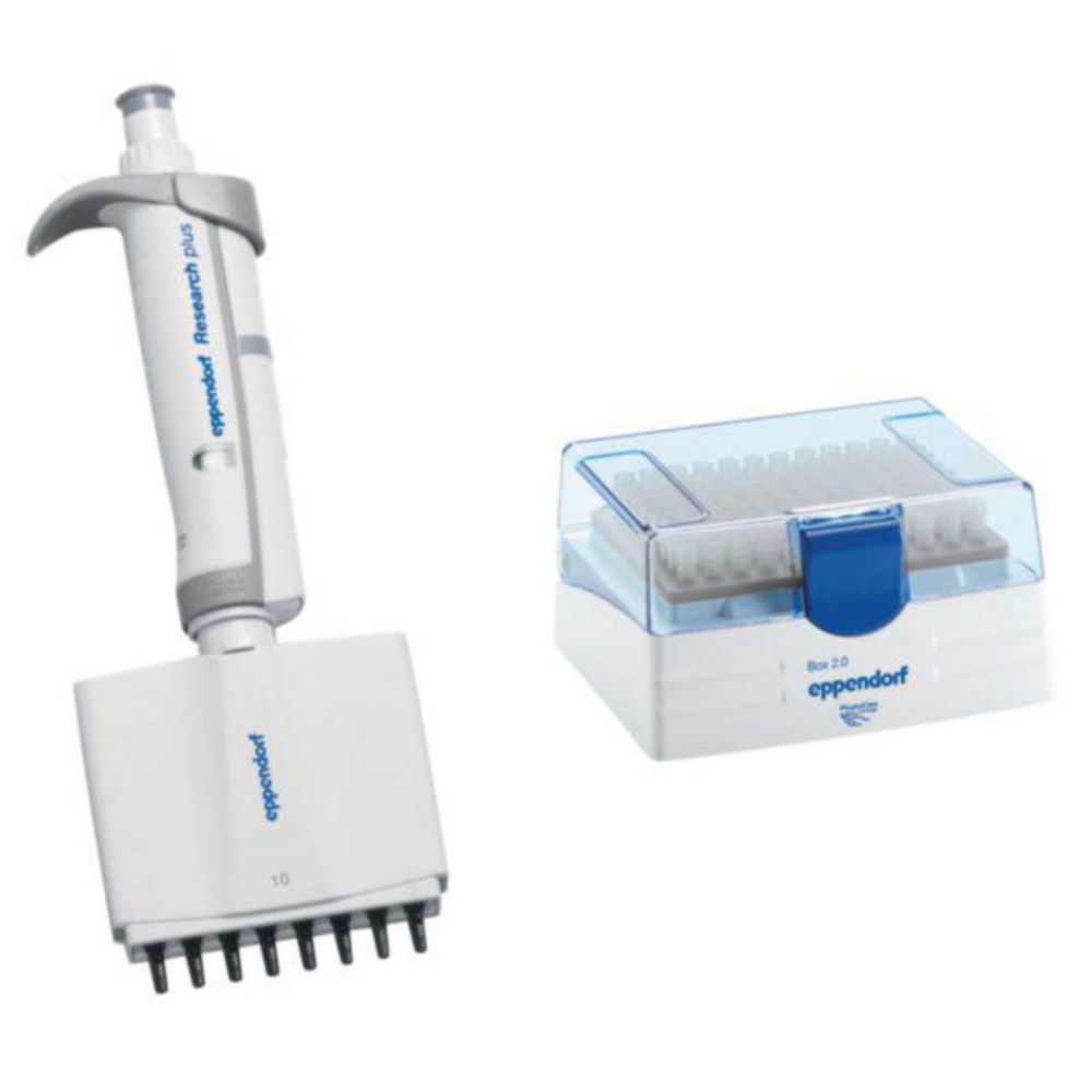 Mehrkanal-Mikroliterpipetten Eppendorf Research® plus (General Lab Product), variabel | Volumen: 0,5 ... 10 µl, Teilung: 0.01 µl, Richtigkeit: 1,0 ± R%