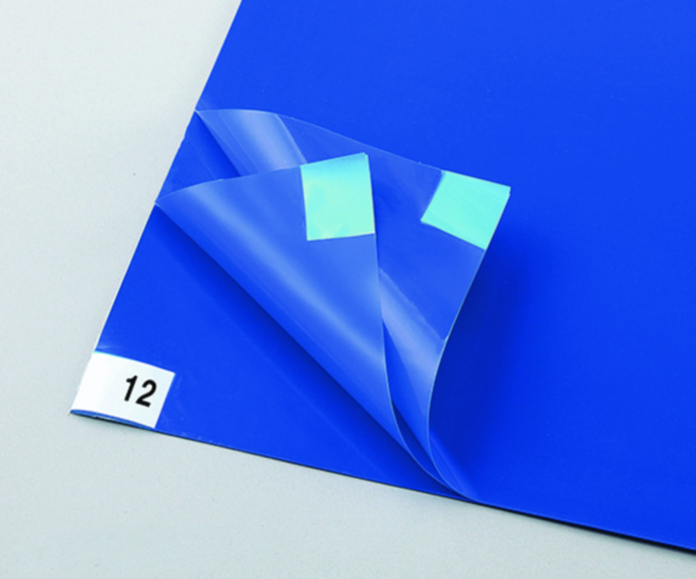 Klebematten ASPURE, LDPE | Typ: Stark adhäsiv, Farbe: blau, Abmessungen (B x L) mm: 450 x 900