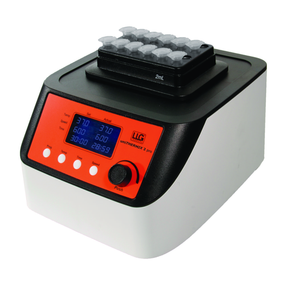 Thermoschüttler LLG-uniTHERMIX 1 pro und 2 pro | Typ: LLG-uniTHERMIX 2 pro, min. Betriebstemperatur RT + °C: -15, max. Betriebstemperatur °C: 100