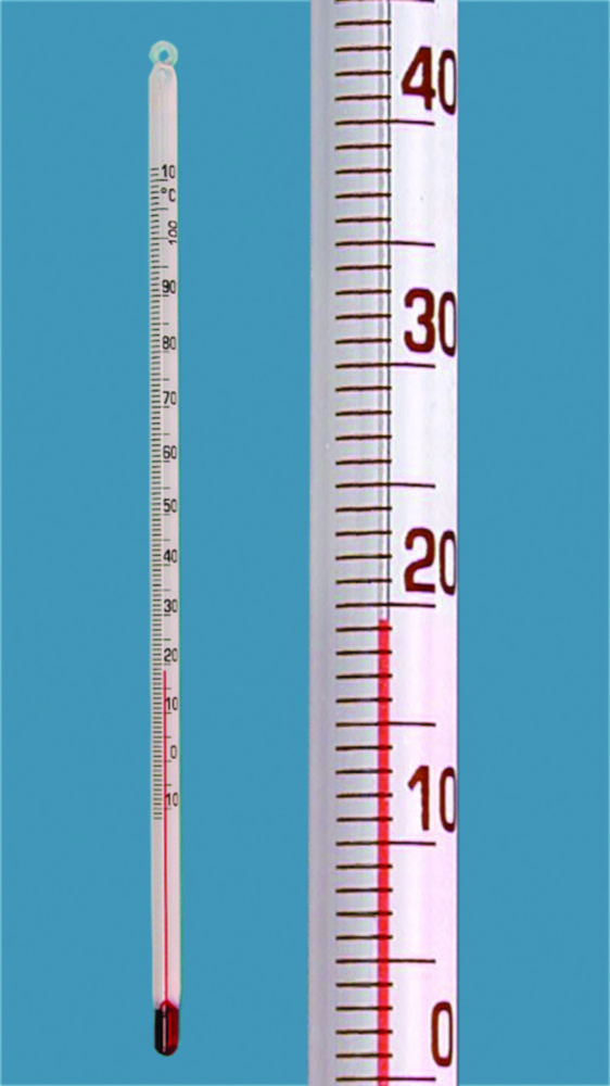 Einfachtyp-Thermometer, Stabform, Eintauchtiefe total