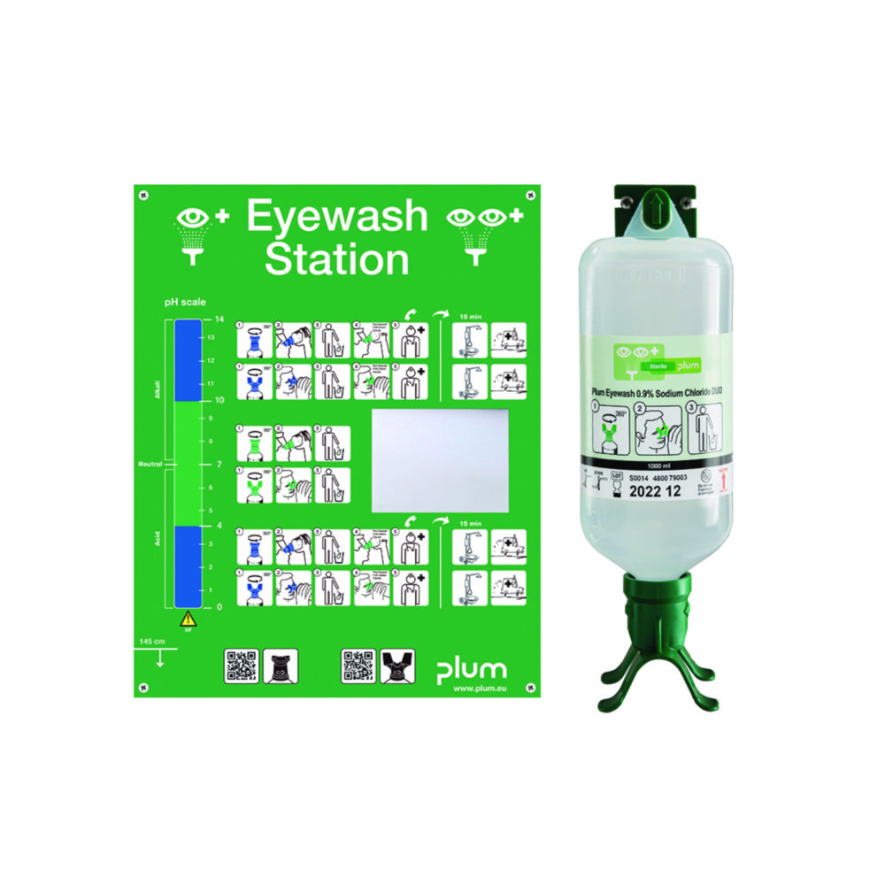 Augen-Notfallstation mit einer DUO Flasche | Typ: 4802, Beschreibung: Augenspülstation DUO inkl. 1 Flasche NaCl, Nennvolumen: 1000 ml