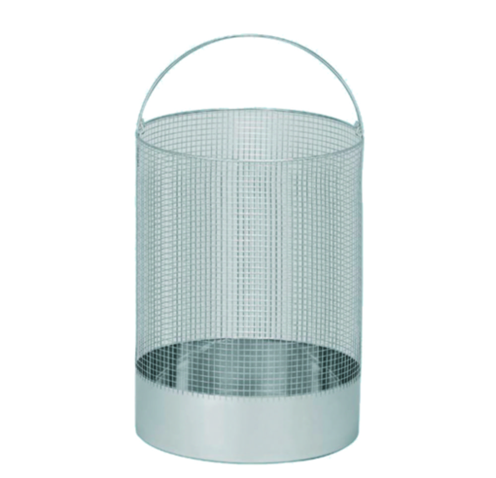 Zubehör für Dampfsterilisatoren, Serie HG | Beschreibung: Beschickungskorb mit Auffangschale für HG 50/80, Abmessungen (Ø x H) mm: 340 x 220