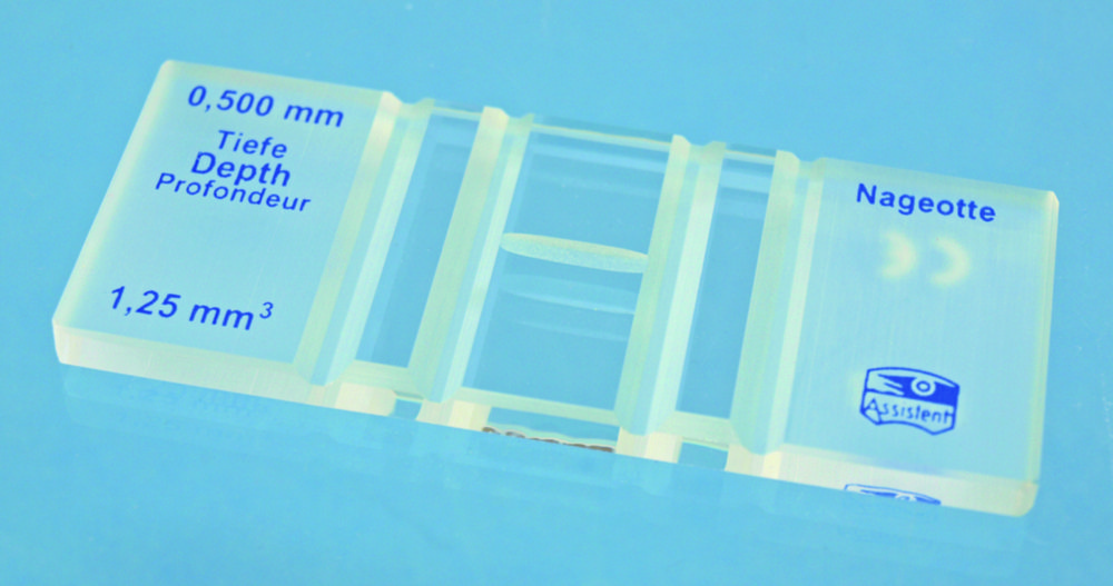Zählkammern nach Nageotte | Tiefe Kammer: 0.5 mm, Netzteilung: einfach