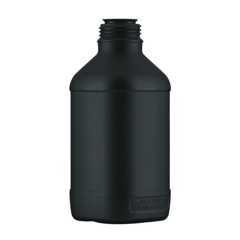 Enghalsflaschen ohne Verschluss Serie 308/310, HDPE, UN-Zulassung, schwarz
