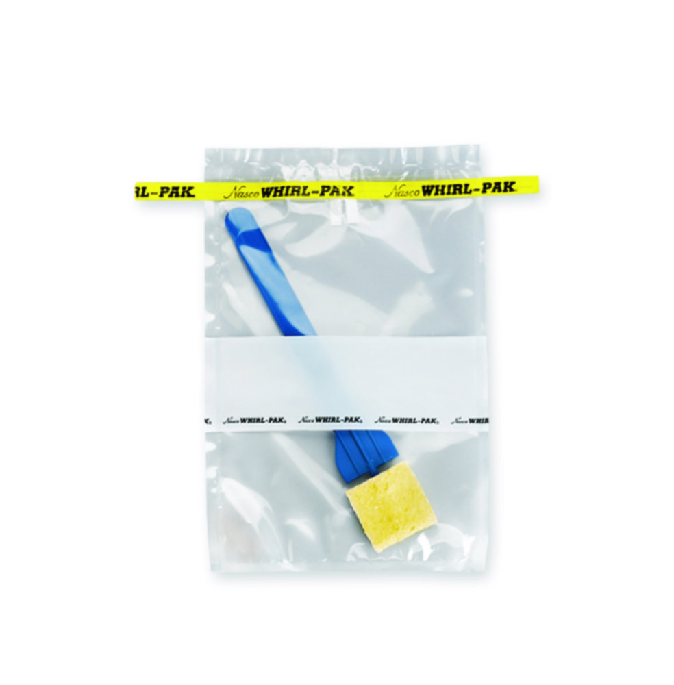 Probenbeutel Whirl-Pak® Sponge Probe, mit Celuloseschwamm (trocken) und abnehmbarem Halter