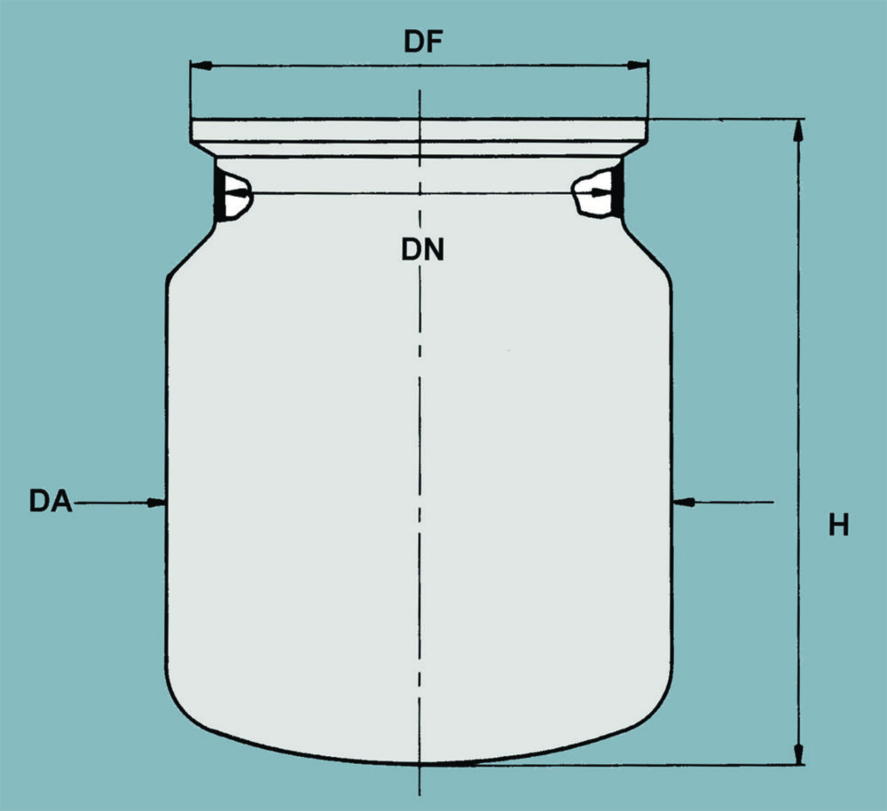Planschliff-Reaktionsgefäße | Nennvolumen: 2000 ml, DN: 150