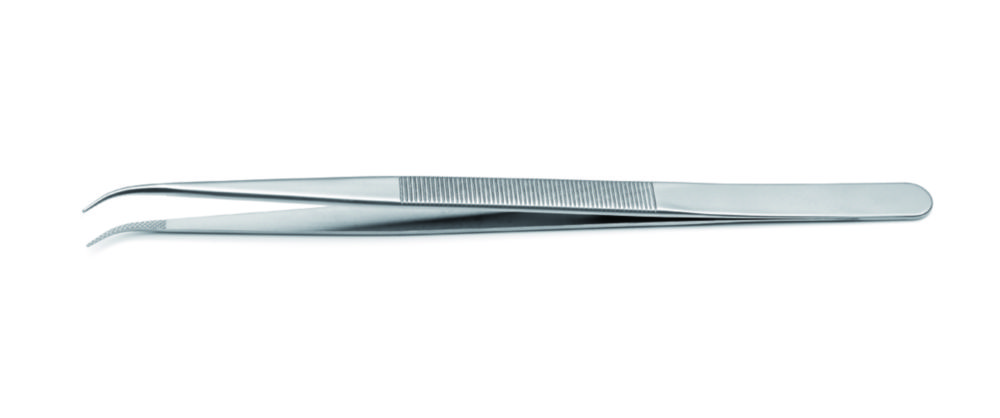 Pinzetten, Edelstahl, antimagnetisch, säurebeständig | Ausführung: gebogen, Spitzenform (Scheren, Pinzetten): fein, Länge: 150 mm