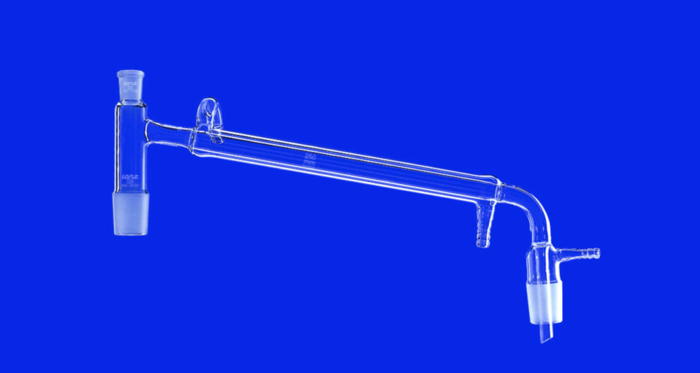 Destillierbrücken mit Liebig-Kühler und Vakuumvorstoß, DURAN®-Rohr