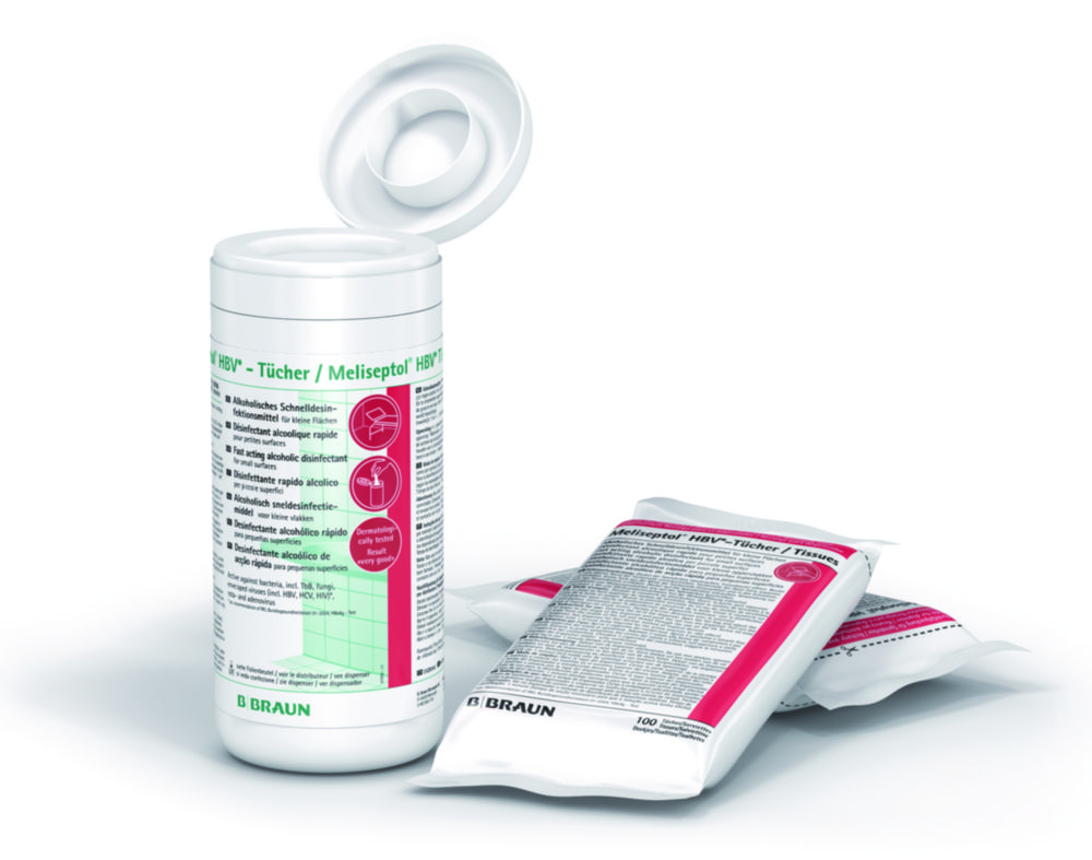 HBV Tücher Meliseptol® | Typ: Meliseptol®, Abmessungen (BxL): 145 x 200 mm, Lieferform: Tücher