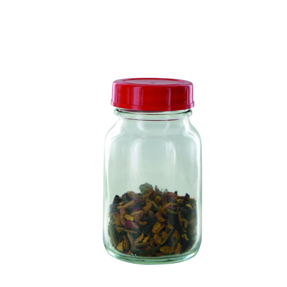 Weithalsflaschen, Glas, klar, Verschluss PTFE-kaschiert | Nennvolumen: 250 ml