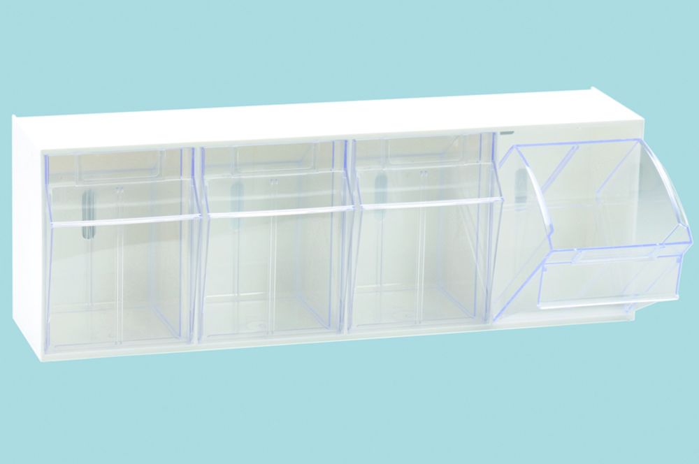 Lagersystem MultiStore | Abmessungen (BxTxH): 601 x 171,5 x 206 mm, Anzahl Fächer: 4, Fach (BxTxH): 125,5 x 128 x 133,5 mm