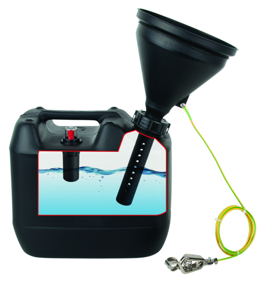 Entsorgungseinheit mit Sicherheitstrichter, HDPE, elektrisch ableitfähig