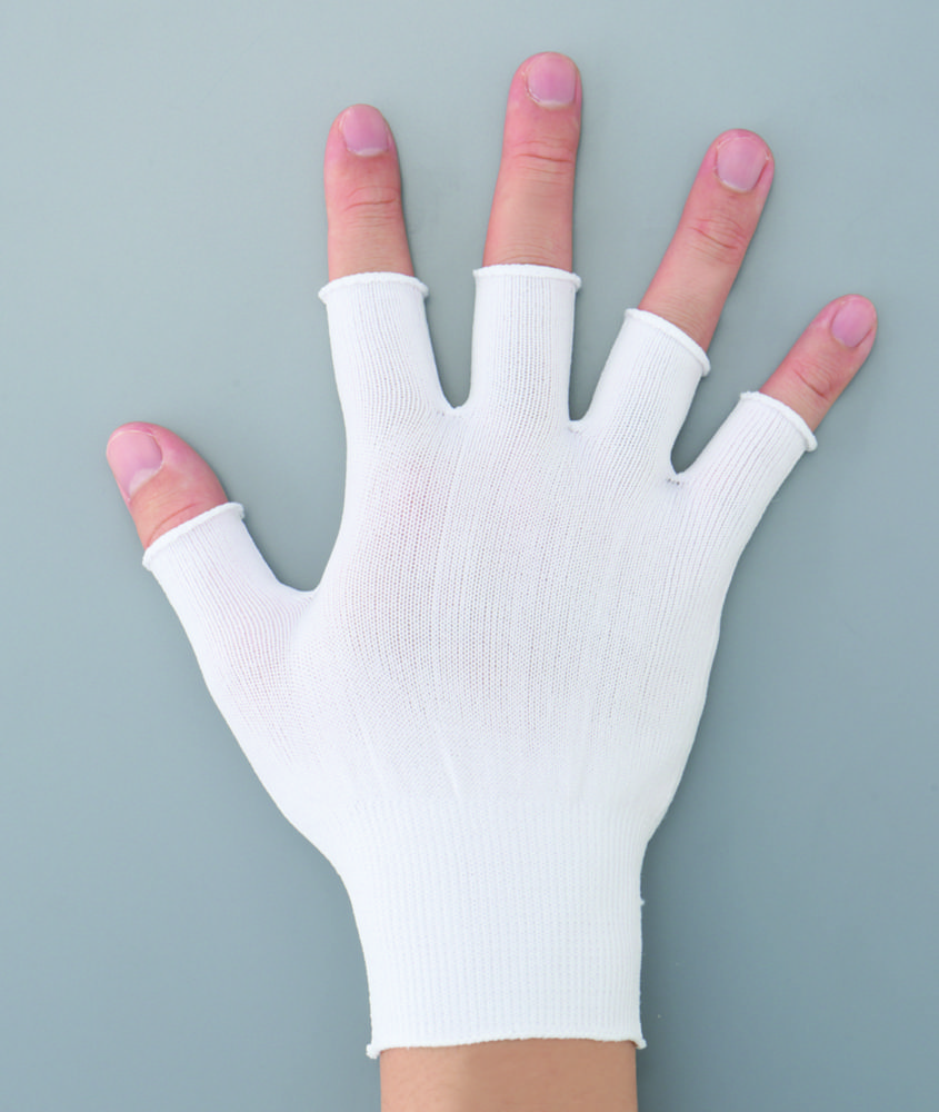 Halb-Finger-Handschuh, ASPURE, weiß, Nylon
