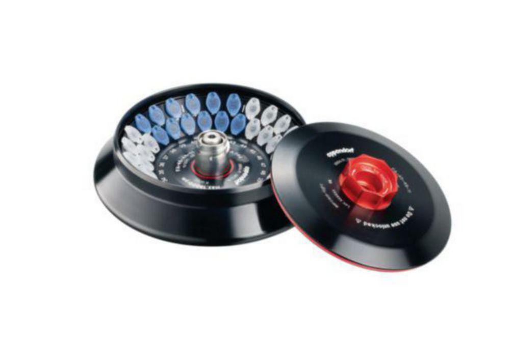 Festwinkelrotoren für Zentrifuge 5910 Ri, 5920 R, inkl. QuickLock®-Rotordeckel | Typ: FA-48x2, Für Gefäße: 48 x 1,5/2,0 ml Tubes