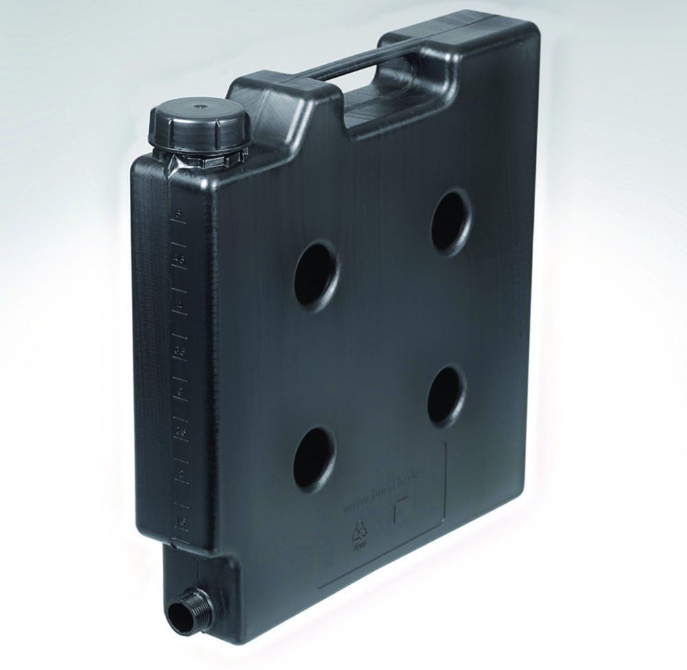 Raumsparkanister, HDPE, elektrisch leitfähig, mit Gewindestutzen | Nennvolumen: 5000 ml, Abmessungen (BxTxH): 65 x 335 x 335 mm