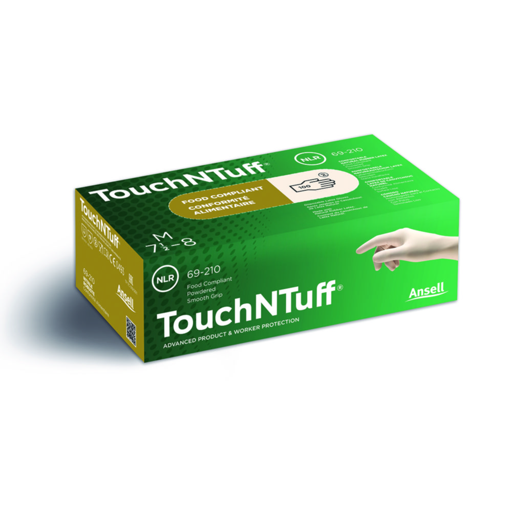 Einmalhandschuh TouchNTuff®, Naturkautschuklatex | Handschuhgröße: S (6,5 - 7), Länge: 240 mm, Dicke: 0.12 mm