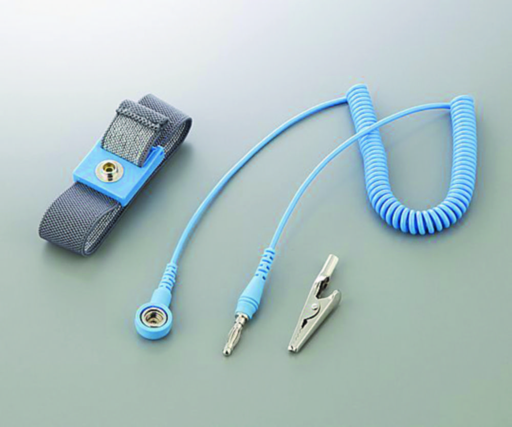 ESD-Handgelenkbänder ASPURE, Polyester, mit Spiralkabel