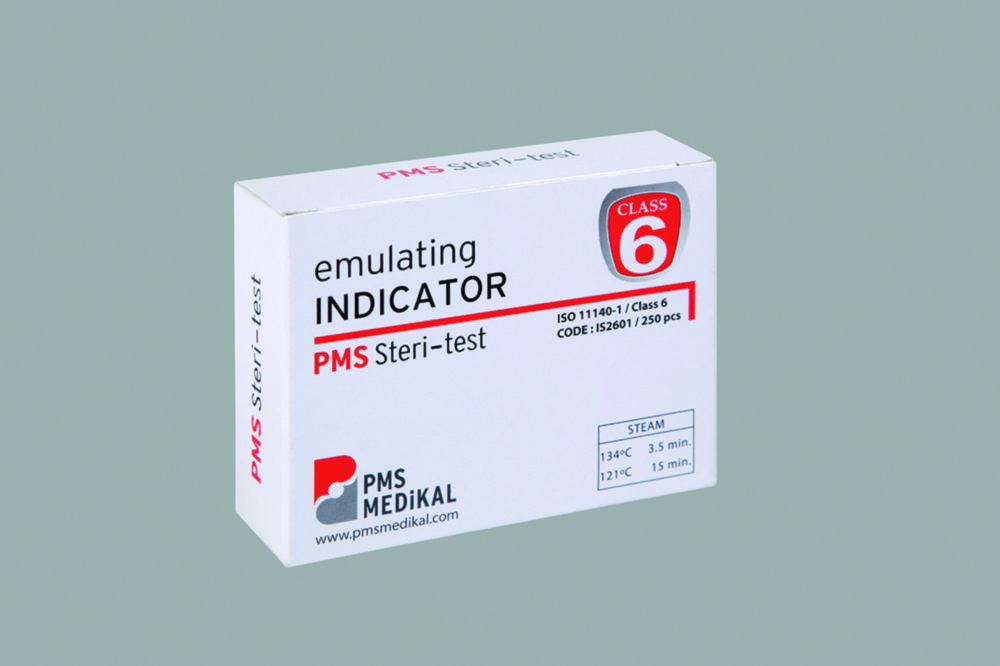 Indikatorstreifen für Dampfsterilisation | Beschreibung: Indikatorstreifen für Dampfsterilisation (Kl.4), Verpackungsinhalt: 1 x 500