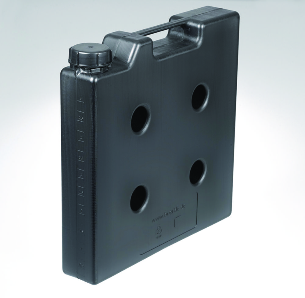 Raumsparkanister, HDPE, elektrisch leitfähig, ohne Gewindestutzen | Nennvolumen: 5000 ml, Abmessungen (BxTxH): 65 x 335 x 335 mm