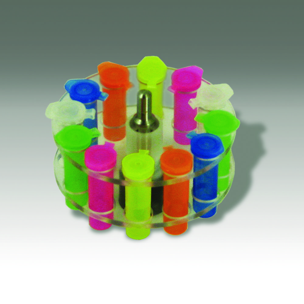 Gefäßhalter und Aufsätze für Vortexer der Genie®-Serie und Disruptor Genie® | Beschreibung: Gefäßhalter für 12 Microtubes 1,5 oder 2 ml, Für: Vortex-Genie® 2 / Vortex-Genie® 2T / Vortex-Genie® Pulse / Digital Vortex-Genie® 2 / Disrup