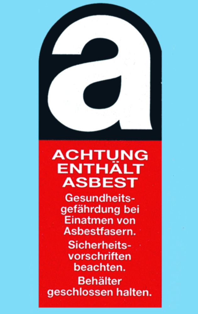 Asbest-Gefahrstoffaufkleber gem. GefStoffV 25x60mm, Folie, selbstklebend VE=8
