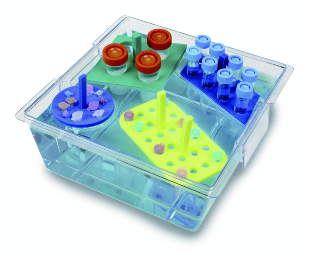 Schwimmende Gestelle für Tubes, PE | Typ: Parallelogramm, Für Röhrchen ml: 15, Farbe: Blau